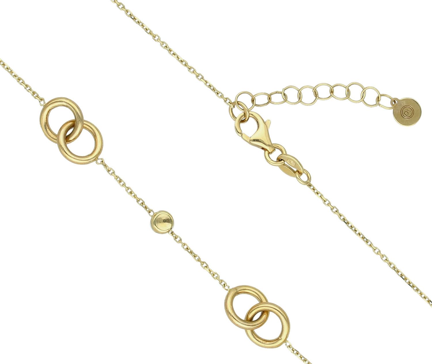 Bransoletka złota kółeczka próba 585, B RE 436 0507 Złota bransoletka wykonana z 14 karatowego żółtego złota. Bransoletka to idealny pomysł na prezent. Złota biżuteria o oryginalnej formie kółeczek. 1.jpg